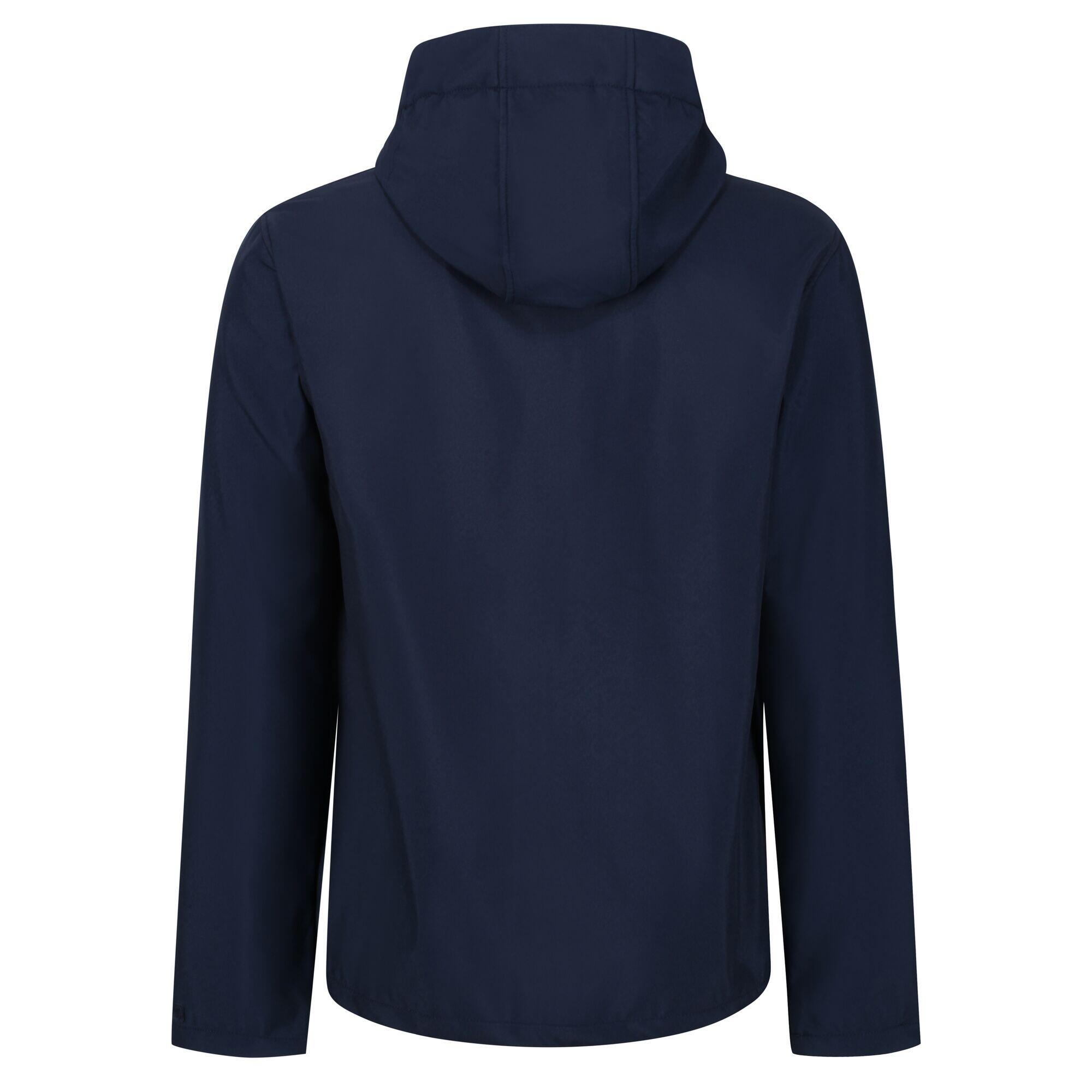 Heren Venturer 3 Layer Hooded Soft Shell Jacket (Marine / Frans Blauw) 2/4