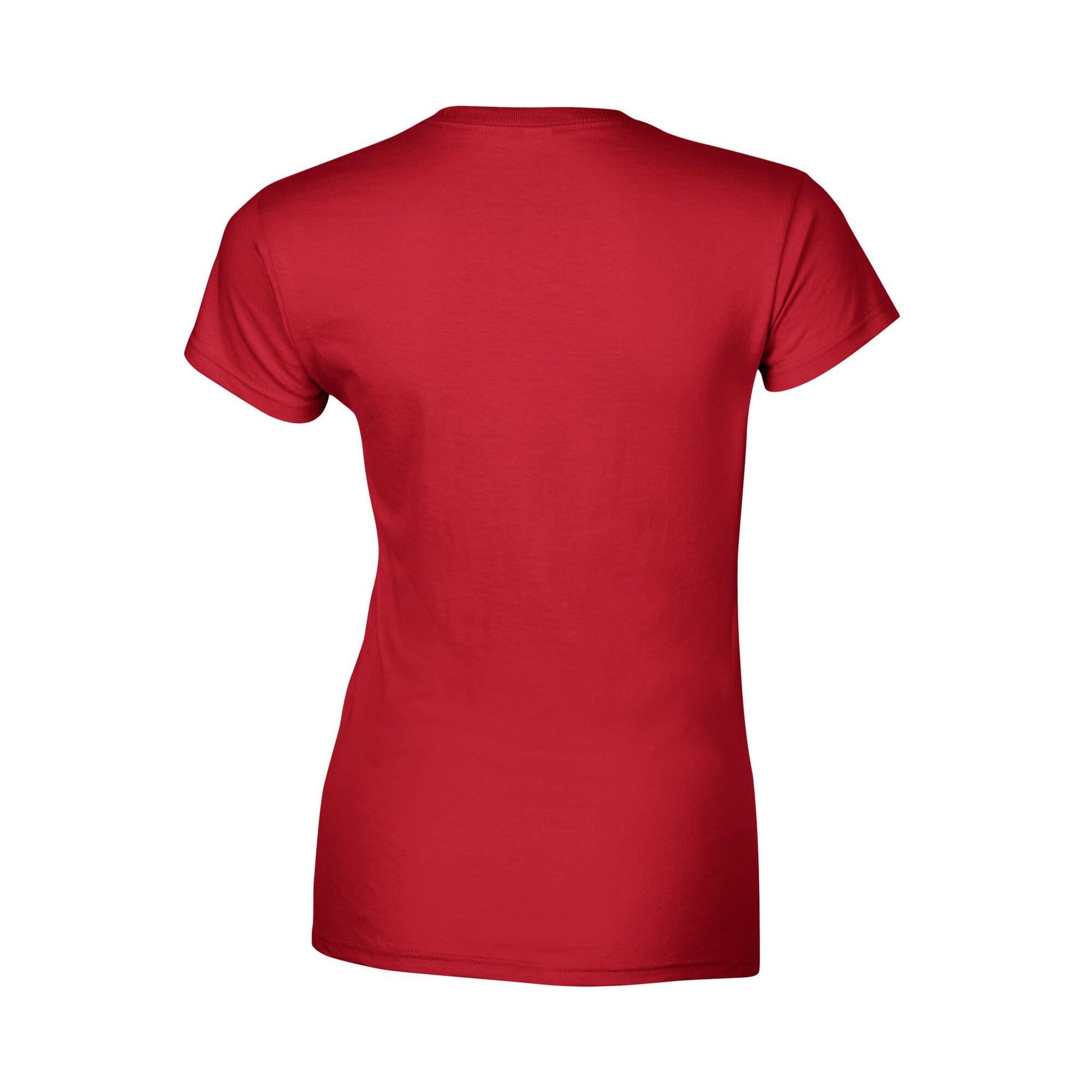 Camiseta de Algodón Ringspun para Mujer Rojo 2/3