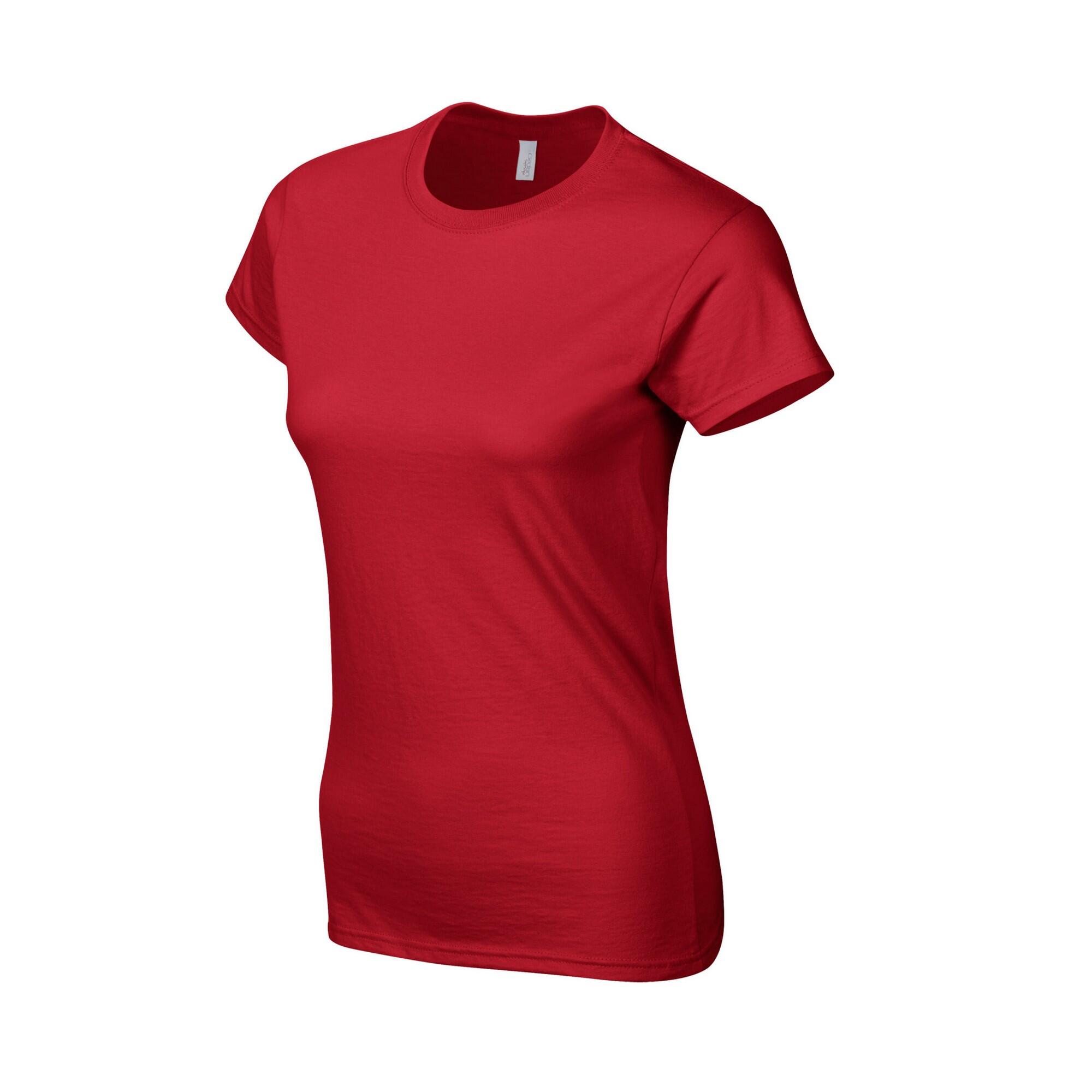 Camiseta de Algodón Ringspun para Mujer Rojo 3/3
