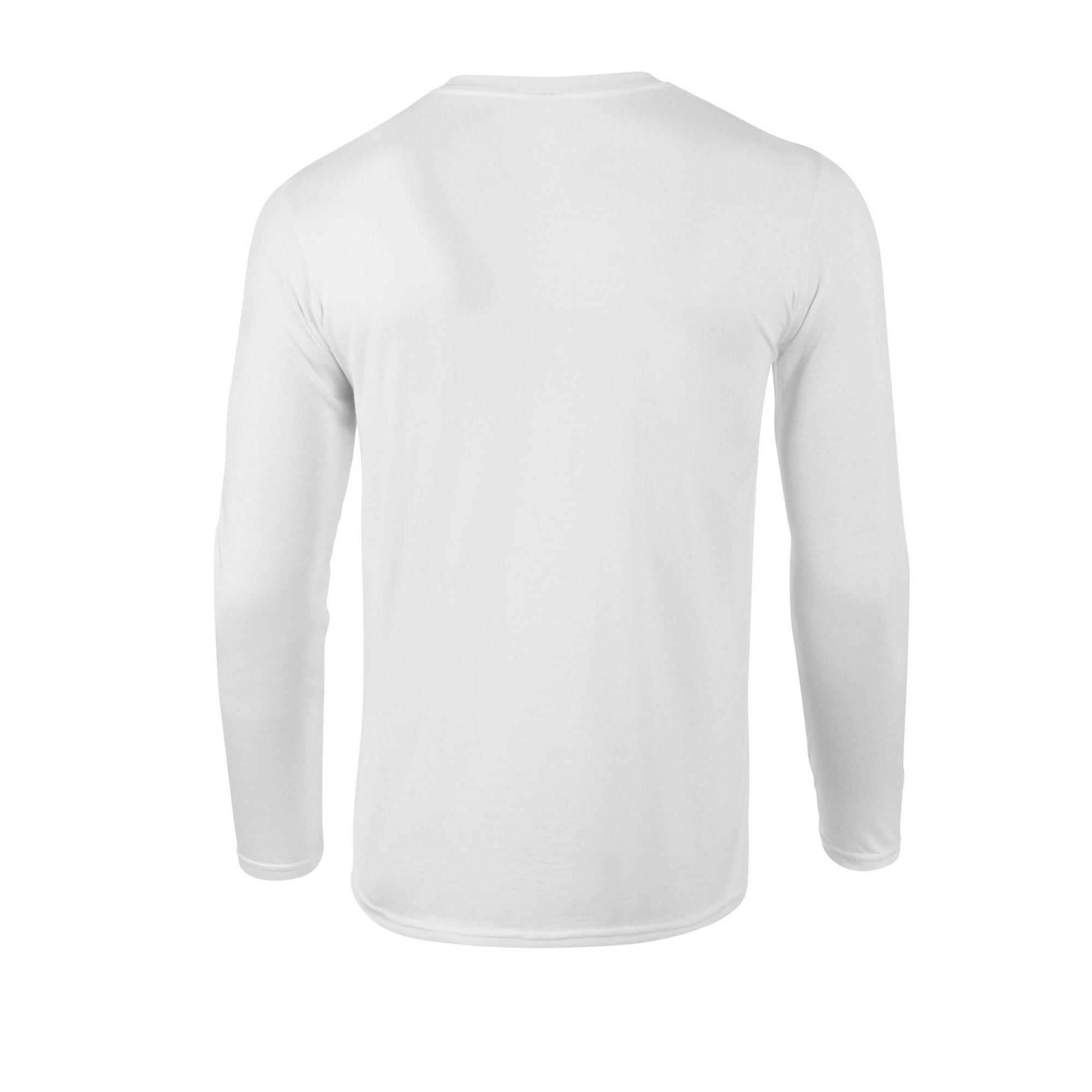 Camiseta de Suave al Tacto de Manga Larga para Adultos Unisex Blanco 2/3