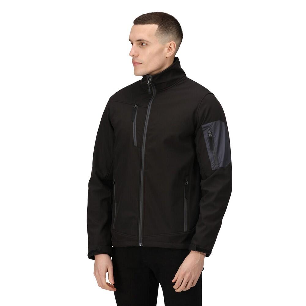 Casaco Arcola 3 Layer Soft Shell para homem (Preto / Cinzento Foca) 4/5