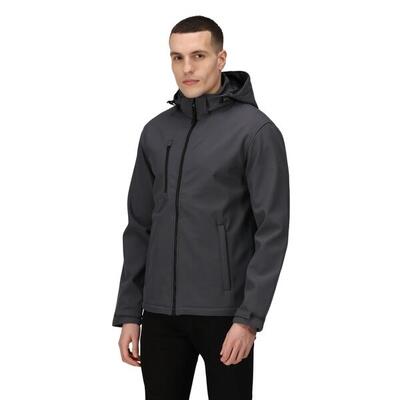 Heren venturer 3 layer hooded soft shell jacket (marine / frans blauw)