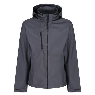 Heren venturer 3 layer hooded soft shell jacket (afdichting grijs/zwart)