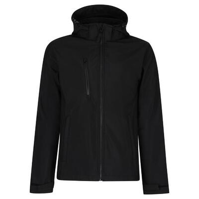 Heren venturer 3 layer hooded soft shell jacket (afdichting grijs/zwart)