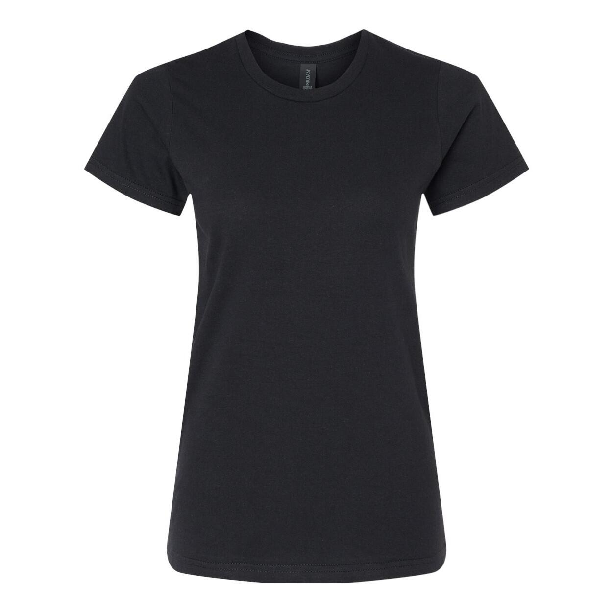 Womens/Ladies Softstyle Midweight TShirt (Pitch Black) 1/2