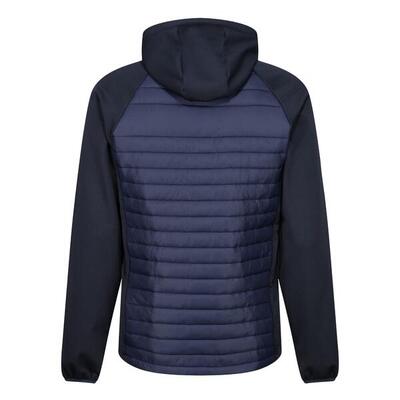 Heren navigate hybride hooded jacket (zwart/klassiek rood)