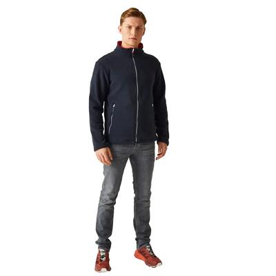 Heren ascender 250 fleecejack (marine/klassiek rood)