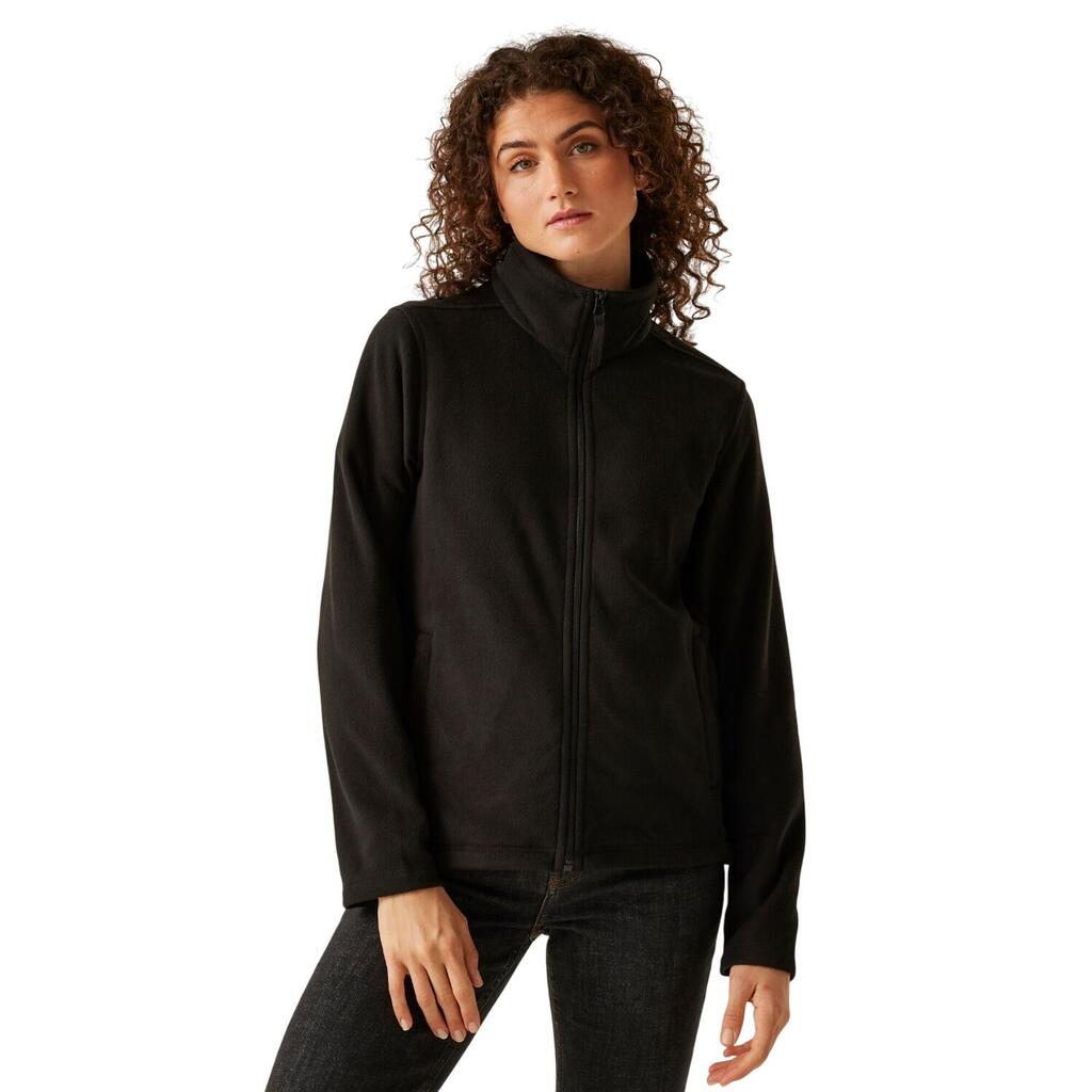 Womens/Ladies Micro Full Zip Fleece Jacket (Black)