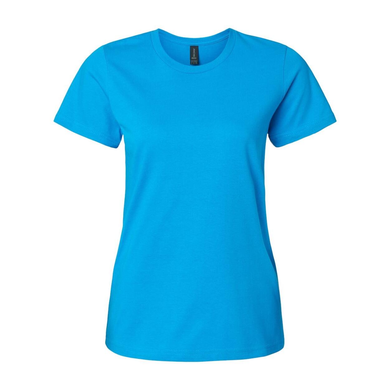 Gildan - Tshirt Softstyle Femme (saphir) - T-shirt Manches Courtes - Bleu|gris - 42 M/l - Decathlon