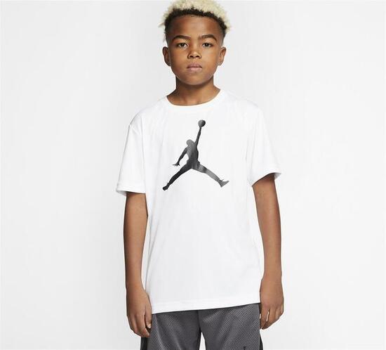 T-shirt ragazzo jordan jdb jumpman logo dri-fit - bianco