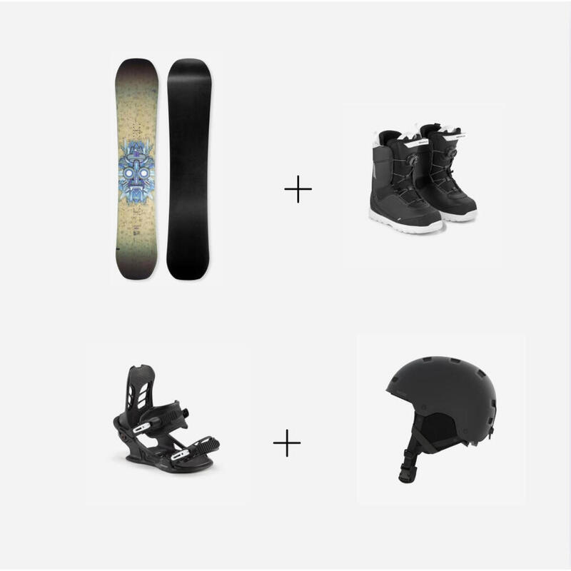 LOCATION - PACK SNOWBOARD 36-41 : PLANCHE + CHAUSSURES + FIXATIONS+CASQUE