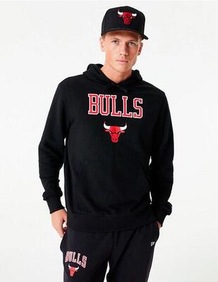 Felpe da uomo New Era logo Chicago Bulls nere.