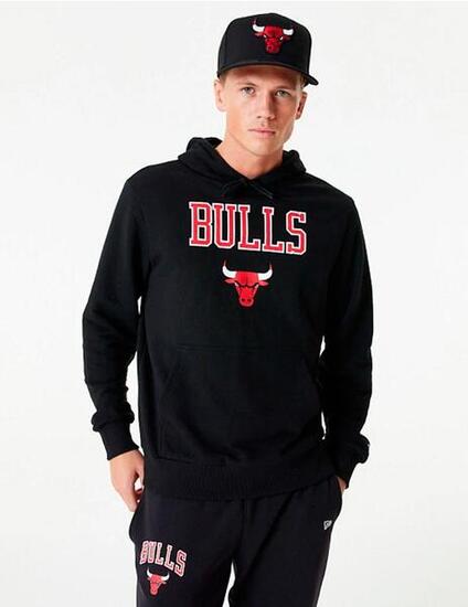 Felpe da uomo New Era logo Chicago Bulls nere.