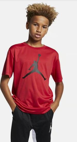 T-shirt ragazzo jordan jdb jumpman logo dri-fit - rosso