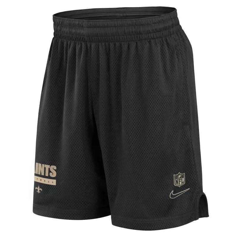Short NFL New Orleans Saints Nike Sideline Mesh 2024 Noir 1/2