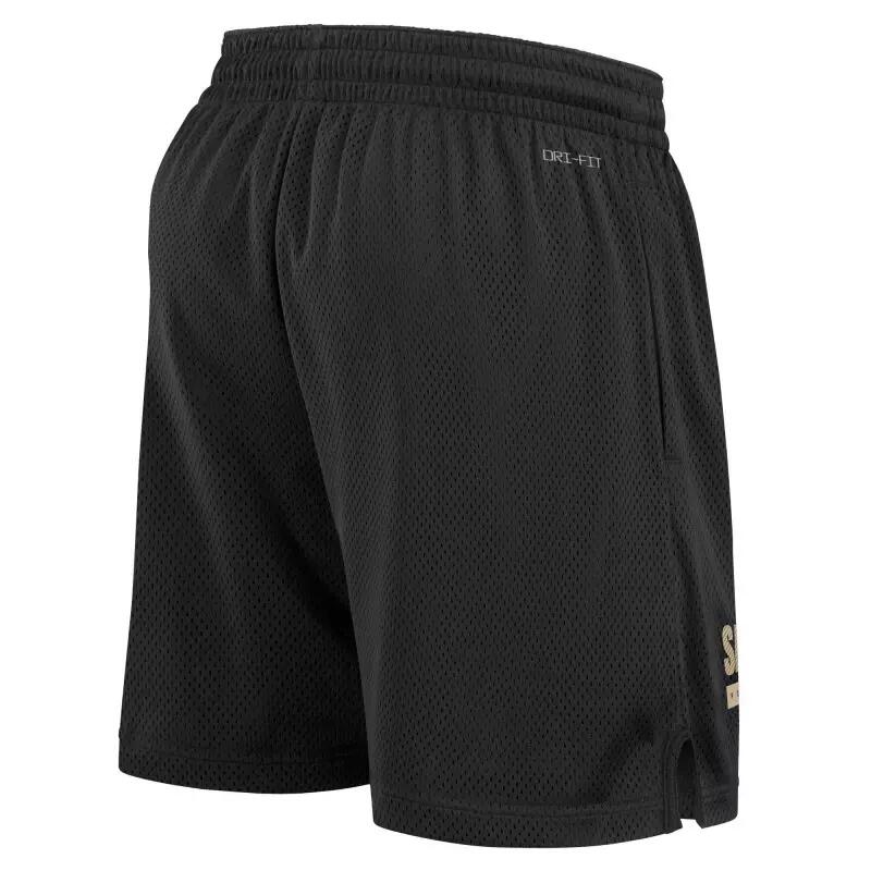 Short NFL New Orleans Saints Nike Sideline Mesh 2024 Noir 2/2