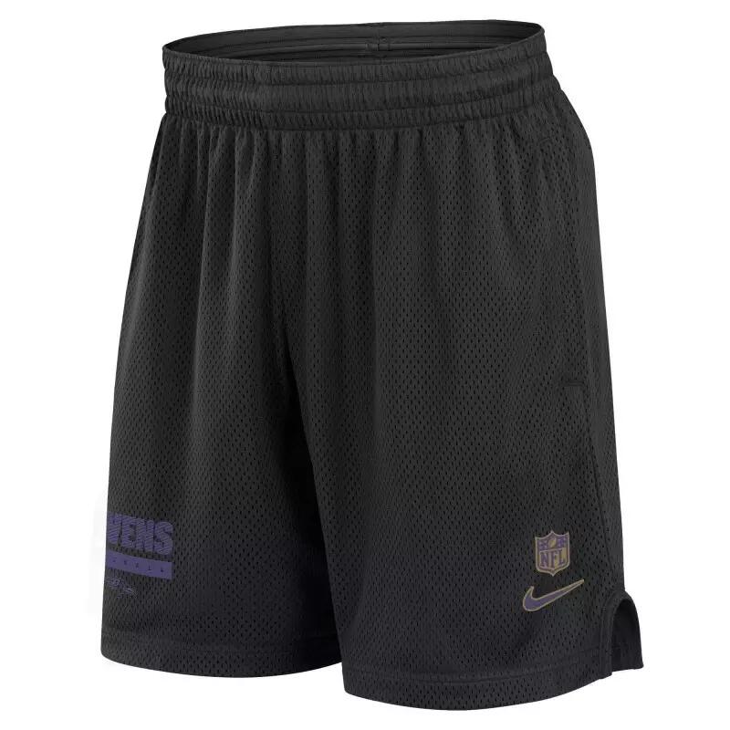 Short NFL Baltimore Ravens Nike Sideline Mesh 2024 Noir 1/2