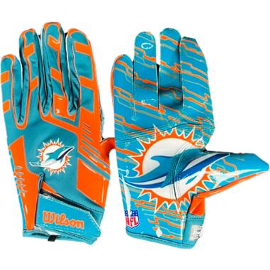 WILSON Guanti elasticizzati Wilson NFL per adulti, squadra Miami Dolphins
