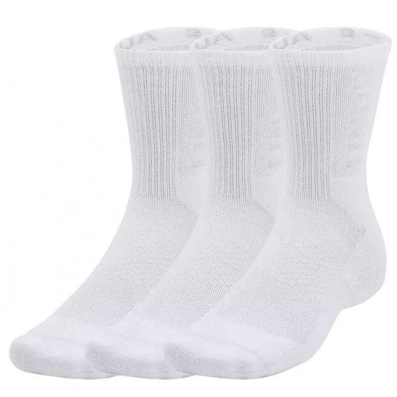 Chaussettes de sport Under Armour Heatgear Maker Mid Crew Blanc 3 paires 1/4