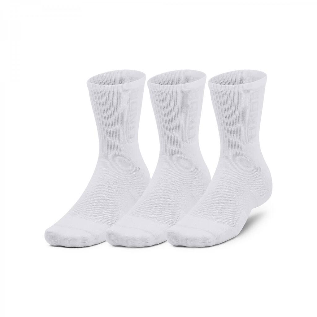 Chaussettes de sport Under Armour Heatgear Maker Mid Crew Blanc 3 paires