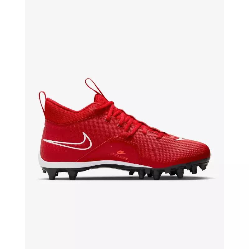 Crampons de Football Americain moulés Nike Alpha Menace Varsity 3 Mid rouge