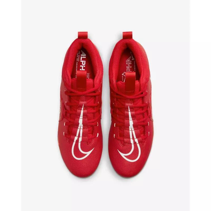 Crampons de Football Americain moulés Nike Alpha Menace Varsity 3 Mid rouge