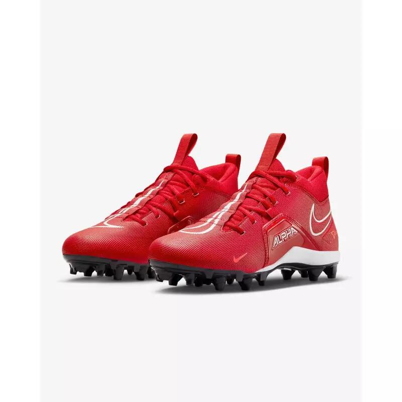 Crampons de Football Americain moulés Nike Alpha Menace Varsity 3 Mid rouge