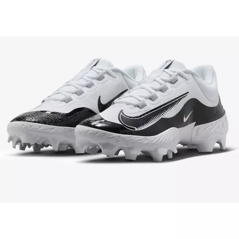 Crampons de Baseball moulés Nike Alpha Huarache 4 Elite Low MCS Blanc