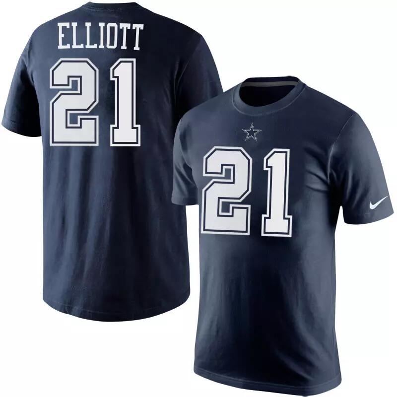 T-Shirt NFL Ezekiel Eliott Dallas Cowboys Nike Pride Bleu marine pour Junior 1/1