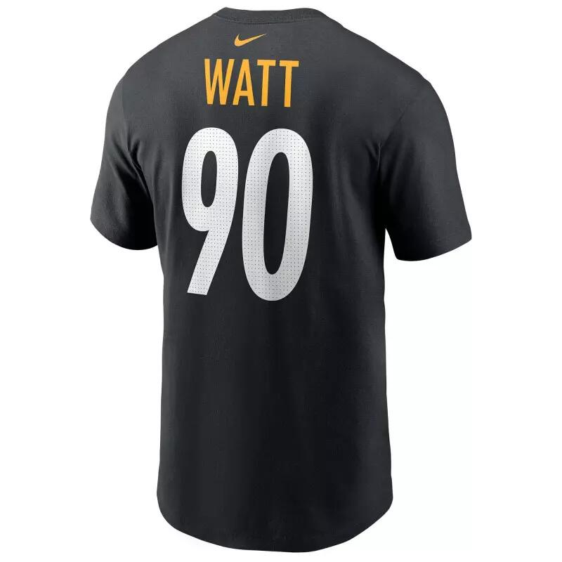 T-shirt NFL T.J. Watt Pittsburgh Steelers Nike player Noir 2/5