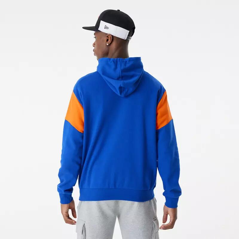 Sweat à Capuche NBA New York Knicks New Era Colour Block Oversize Bleu 4/4