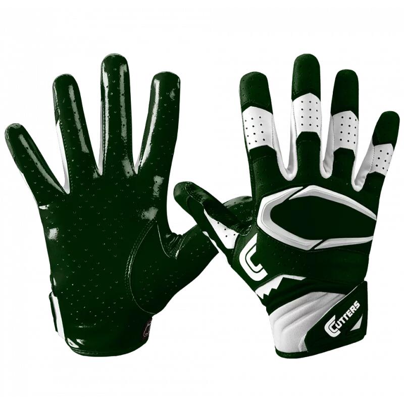 Gants de football américain Cutters S451 REV pro 2.0 Vert Foncé 1/1