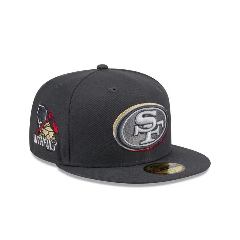 Casquette NFL San Francisco 49ers New Era Draft 24 59Fifty Gris 2/5