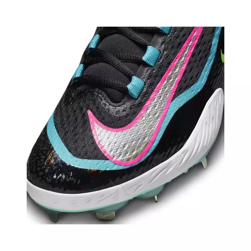 Crampons de Baseball métal Nike Alpha Huarache Elite 4 low "Black Teal Pink" 5/5