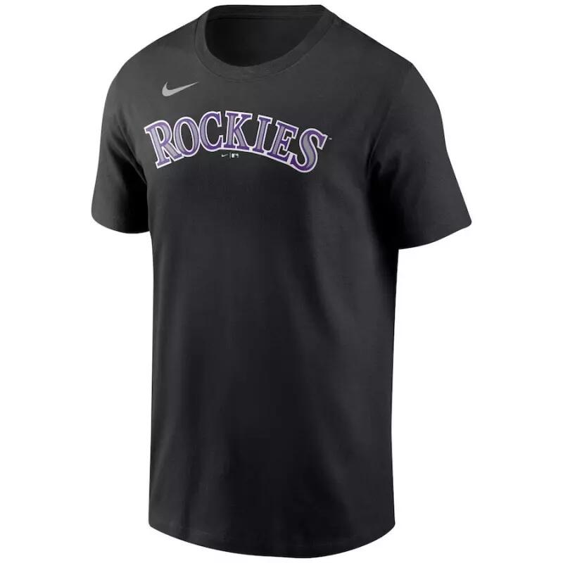 T-Shirt MLB Colorado Rockies Nike Wordmark Noir pour Homme 1/2