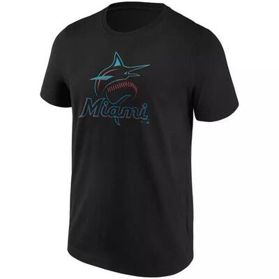 T-shirt mlb miami marlins fanatics mid essentials crest noir pour homme