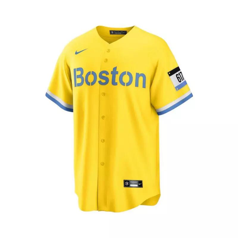 Maillot de Baseball MLB Boston Red Sox Nike city connect Jaune pour Junior 1/2