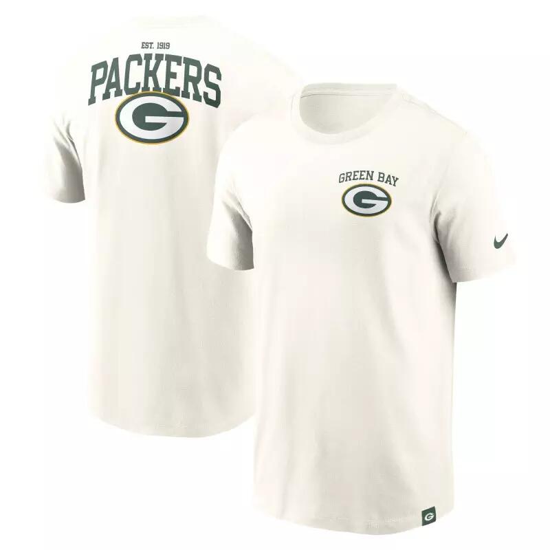T-shirt NFL Greenbay Packers Nike Essential Cotton Blanc 1/3