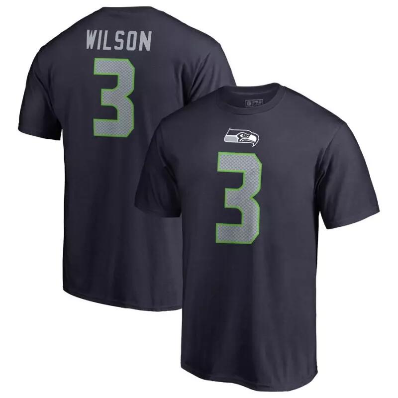 T-Shirt NFL Russell Wilson Seattle Seahawks Nike Pride Bleu marine pour Junior 1/1