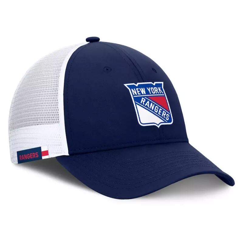 Casquette NHL New York Rangers Fanatics Authentic Pro Rink Trucker Bleu marine 2/3