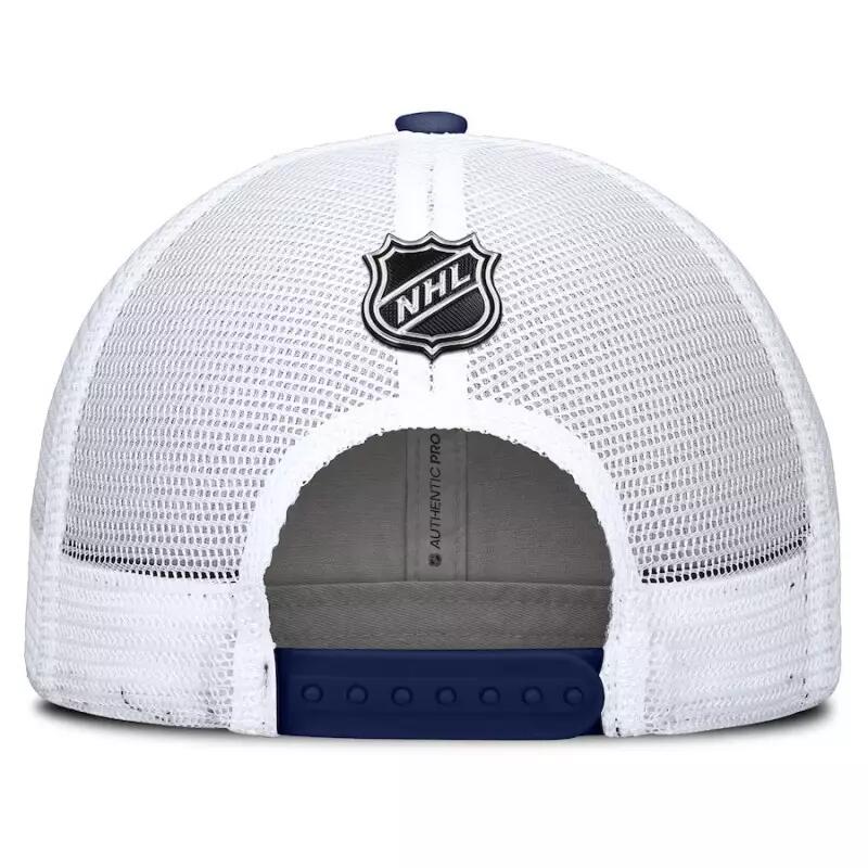 Casquette NHL New York Rangers Fanatics Authentic Pro Rink Trucker Bleu marine 3/3