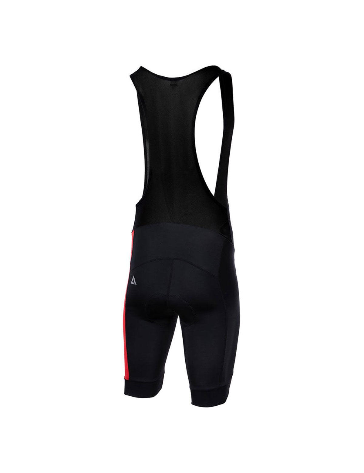 Herren Fahrradhose Kurz Radhose mit Trägern Trägerhose Pro Line Schwarz-Rot 2/4