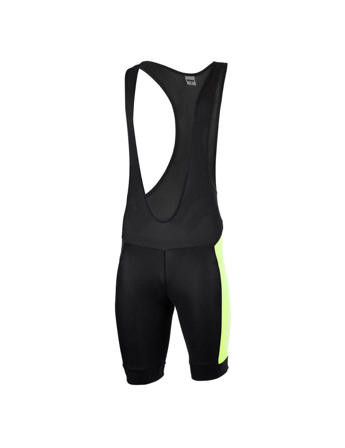 Herren Fahrradhose Kurz Radhose mit Trägern Trägerhose Pro Line Schwarz-Neon 2/4