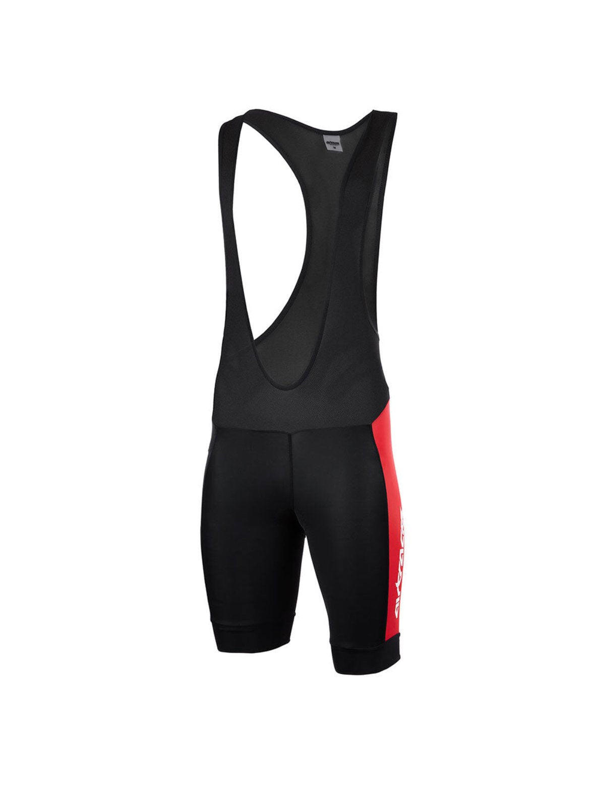 Herren Fahrradhose Kurz Radhose mit Trägern Trägerhose Pro Line Schwarz-Rot 4/4