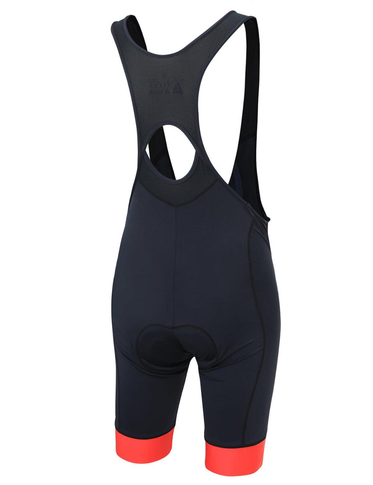 Herren Fahrradhose Kurz Radhose mit Trägern Trägerhose Comfort Line Schwarz Rot 2/4