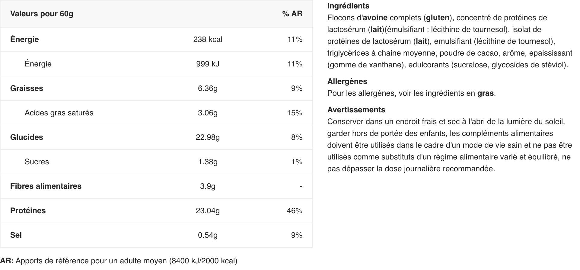 Farine d'avoine protéinée - Critical Oats - Chocolat 2/3