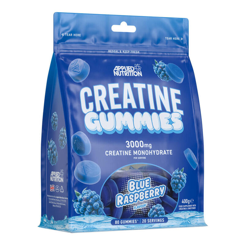 Créatine monohydrate - Creatine Gummies - Framboise Bleue 80 Gummies