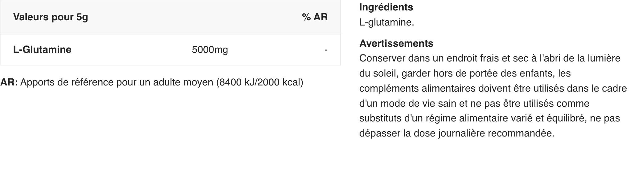 Applied Nutrition L-Glutamine (250g) Unflavoured - Aminoácidos - Glutamina 2/3