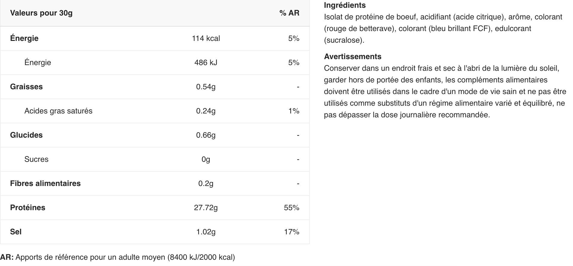 Protéine de bœuf - Beef-XP Clear Beef Protein - Millions de Cassis 2/3
