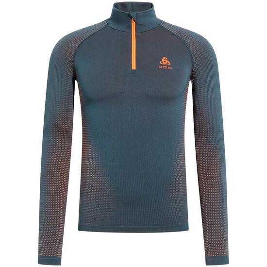 Odlo Shirt Lange Mouwen Halve Rits Performance Warm ECO Thermoshirt INDIA-INKT